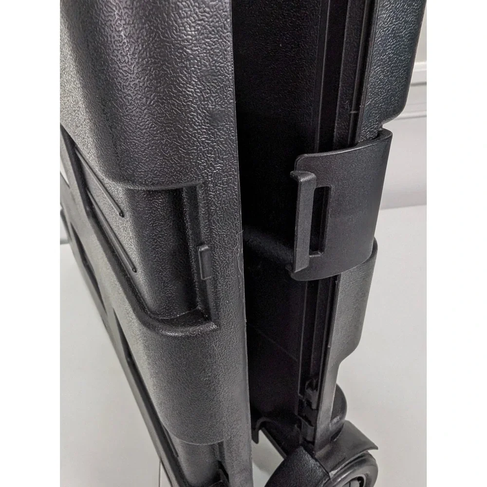 Mesa Inspired Living Folding Utility Cart Black Rolling Collapsible Crate Caddy